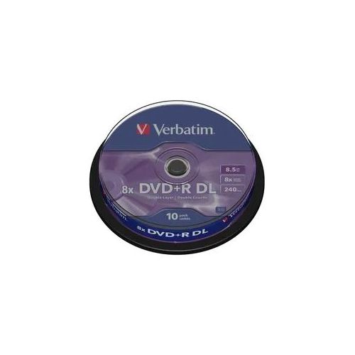 Verbatim DVD+R Double Layer Matt Silver 8.5 GB 8x 10er - hohe Speicherkapazität, schnelle Schreibgeschwindigkeit