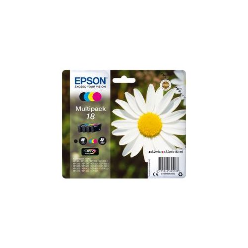 Epson C13T18064012 Gänseblume MultiPack Druckerpatrone - Originaltinte - 4er Pack - 175 Seiten Schwarz - 180 Seiten Farbe