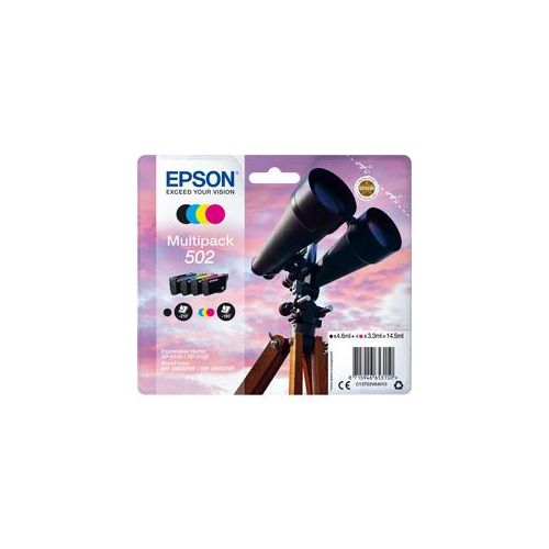 Epson Druckerpatrone C13T02V64010 Fernglas CMYK MultiPack - Original Tintenpatronen Schwarz Cyan Magenta Gelb