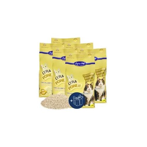 15 kg Lyra Pet® Tofu Katzenstreu klumpend + Geschenk