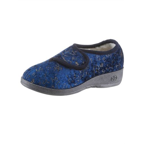 Hausschuh LANDGRAF Gr. 39, blau (marine, gemustert) Damen Schuhe