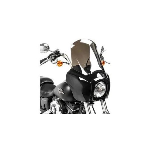 Lampenmaske MG5 passend für Harley Davidson Dyna Street Bob 06-17 Lampen Verkleidung schwarz-rauchgrau Craftride