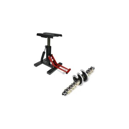 Set: Hydraulik Motocross Ständer Enduro Hubständer Cross-Lift-Pro + Kettenbürste 360