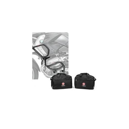 Set: Sturzbügel Set L2 passend für BMW R 1200 GS 08-12 oben und unten Schutzbügel + Alukoffer Innentaschen passend für BMW R 1250 / 1200 GS / Adventure 04-21 Koffer Taschen Bagtecs MS1