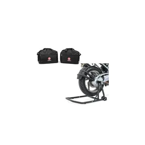 Set: Alukoffer Innentaschen passend für BMW R 1250 / 1200 GS / Adventure 04-21 Koffer Taschen Bagtecs MS1 + Einarmständer BMW R 1200 GS 04-12 Montageständer ConStands Single-Classic schwarz