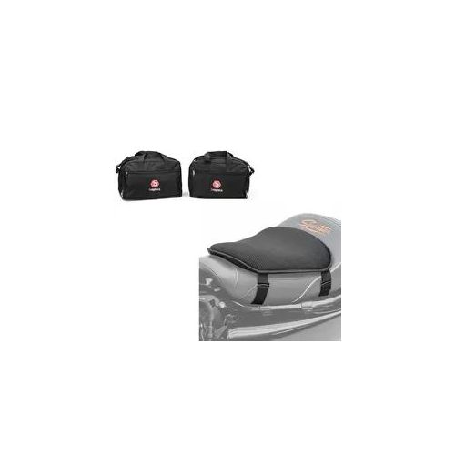 Set: Alukoffer Innentaschen passend für BMW R 1250 / 1200 GS / Adventure 04-21 Koffer Taschen Bagtecs MS1 + Gel Sitzkissen BMW R 1200 GS / Adventure Komfortkissen M Tourtecs schwarz