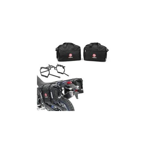 Set: Satteltaschen Set WP8 passend für BMW R 1200 GS 04-12 mit Kofferträger Bagtecs + Alukoffer Innentaschen passend für BMW R 1250 / 1200 GS / Adventure 04-21 Koffer Taschen Bagtecs MS1