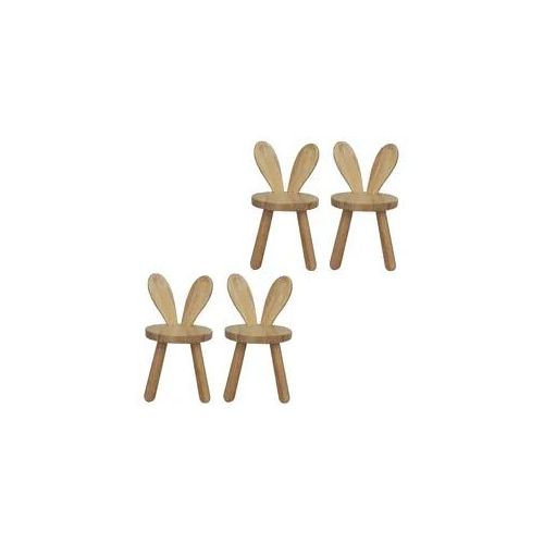 4er-Set Kinderstuhl Holz Divit KS1 Massivholz Hocker Hasenohren