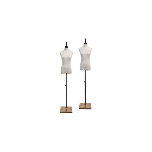 2x Schaufensterpuppe höhenverstellbar Divit BK2189 Schneiderpuppe Mannequin Weiß Home