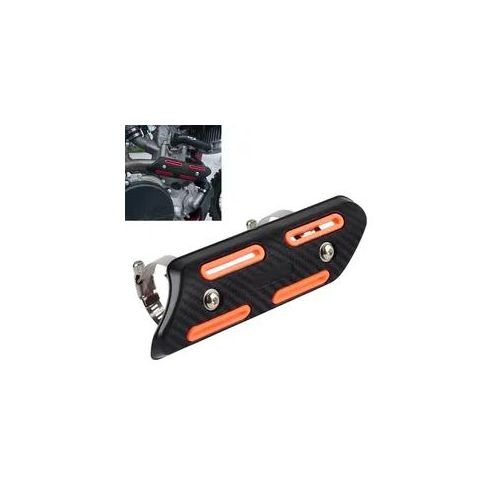 Auspuff Hitzeschutz passend für Honda CRF 150 F/ R 4 Takt XDure HS1 schwarz-orange