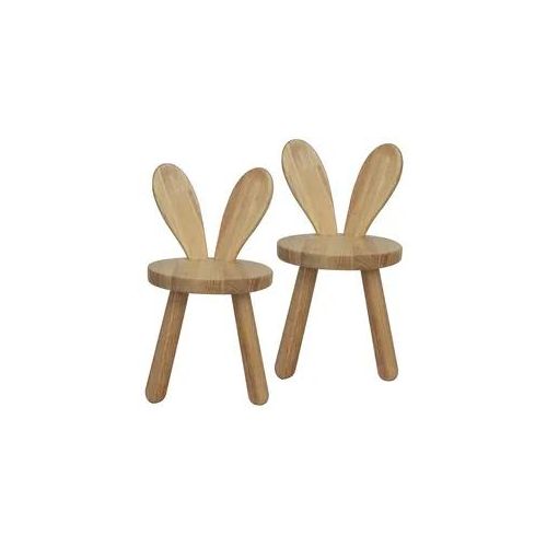 2x Kinderstuhl Holz Divit KS1 Massivholz Hocker Hasenohren