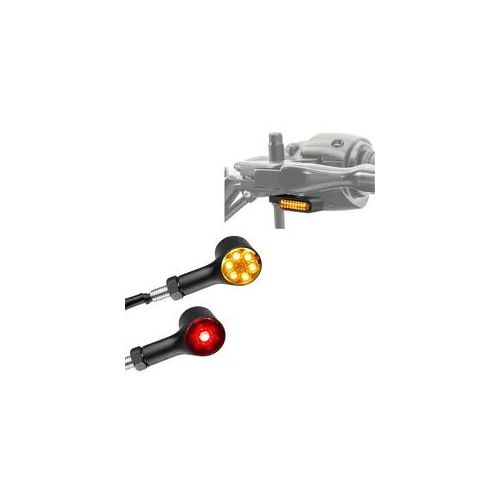 3 in 1 LED Blinker Motorrad mit Rücklicht und Bremslicht Lumitecs BP1 mit E-Prüfzeichen + LED Lauflicht Lenkerblinker BL8 LED Blinker mit E-Prüfzeichen 2 Stück getönt