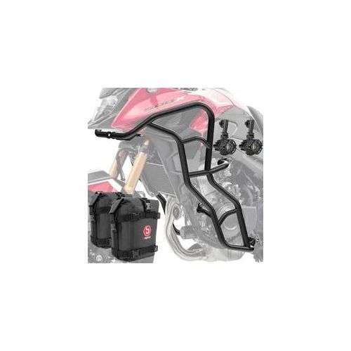 Set Sturzbügel + Zusatzscheinwerfer + Sturzbügeltasche passend für Honda CB 500 X 19-23 Motoguard KT42