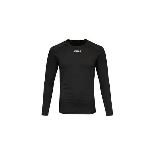 Kompressionsshirt CCM Compression LS Top Black Senior XL - Schwarz