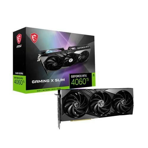 MSI Grafikkarte Nvidia GeForce RTX 4060 Ti GAMING X SLIM 16 GB GDDR6-RAM PCIe x8 HDMI®, DisplayPort NVIDIA G-Sync