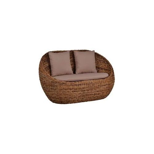 Rattansofa 'Haruna' 2-Sitzer 100% Baumwolle, Bananenblatt-Geflecht