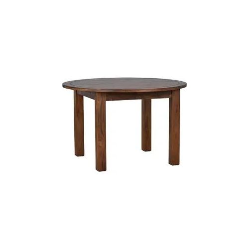 Esstisch Colombo natur 120cm rund - ausziehbar Massivholz Teak