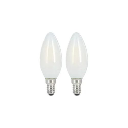 XAVAX LED-Filament E14 Kerzenlampe Matt Warmweiß 2er Pack