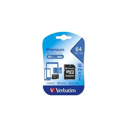 Premium Micro SDXC 64GB C10/U1 + Adapter micro SDXC Speicherkarte