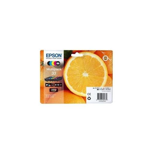 Epson Druckerpatrone C13T33374011 Orange MultiPack C/M/Y/BK - Original Tintenpatrone, 4,5ml Volumen, Foto Schwarz, Schwarz, Cyan, Magenta, Gelb, Druckleistung bis zu 300 Seiten