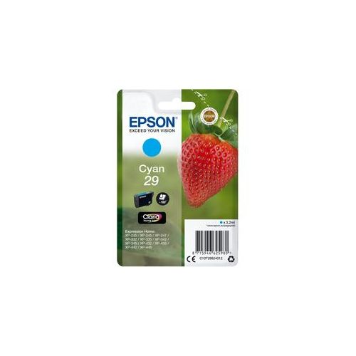 Epson Druckerpatrone C13T29844012 Erdbeere cyan - Farbe: Cyan, Inhalt: 3,2 ml, 180 Seiten Druckleistung