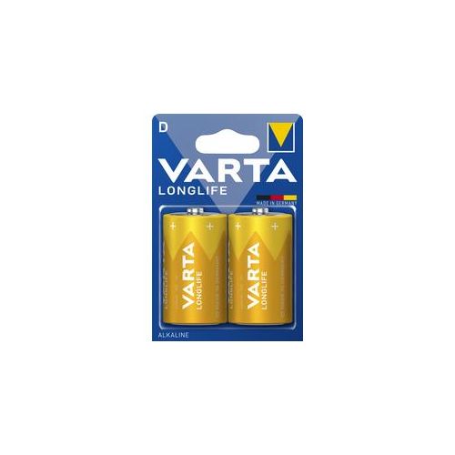 VARTA LONGLIFE D 2er Blister Batterie - Alkali-Mangan-Technologie, 1,5 V, Mono-Zellen