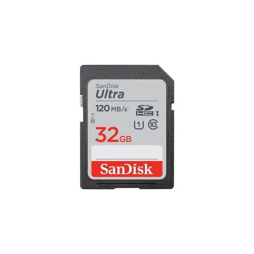 SanDisk SDHC Ultra 32GB Speicherkarte - Class 10, UHS-I, 120 MB/s Lesegeschwindigkeit