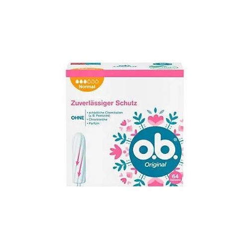 o.b. Tampons ohne Applikator Original Normal 64 Stück