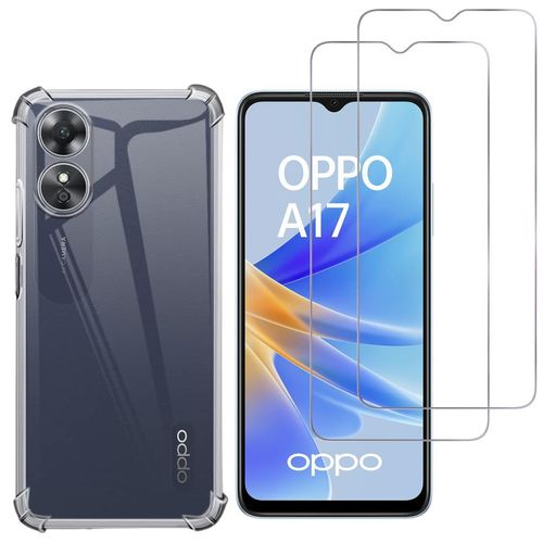 Hülle Oppo A17 und 2 schutzfolien - TPU - Transparent