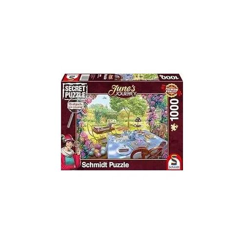 Schmidt Puzzle 59974 - Junes Journey: Tee im Garten [1.000 Teile] (Neu differenzbesteuert)