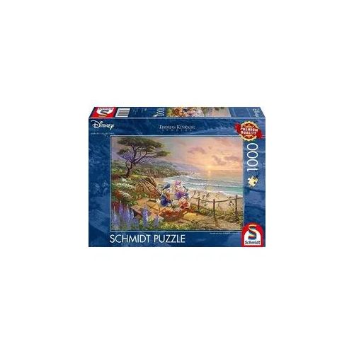 Schmidt Puzzle 59951 - Thomas Kinkade: Disney Donald und Daisy am Strand [1.000 Teile] (Neu differenzbesteuert)