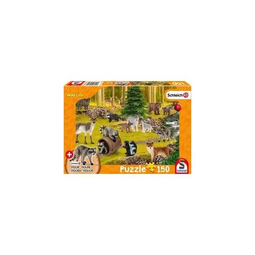 Schmidt Puzzle 56406 - Schleich Wild Life: Bei den Waschbären [150 Teile] (Neu differenzbesteuert)