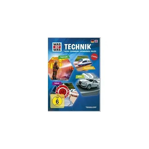 Was ist Was: Technik - Autos, Feuerwehr, Eisenbahnen, Polizei [4 DVDs] (Neu differenzbesteuert)