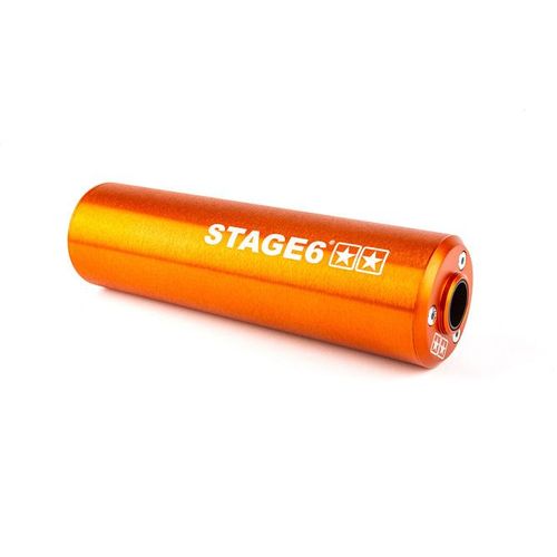 Auspuffanlage Stage6 Streetrace 70ccm mit Zulassung High Mount CNC für Derbi Senda, Farbe:Orange