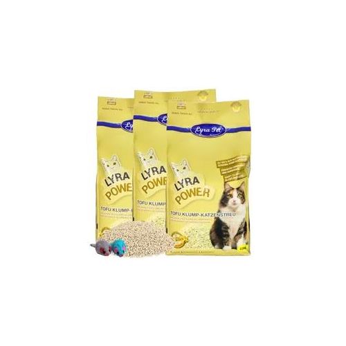 7,5 kg Lyra Pet® Tofu Katzenstreu klumpend + 2 Mäuse