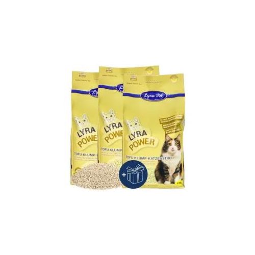 7,5 kg Lyra Pet® Tofu Katzenstreu klumpend + Geschenk