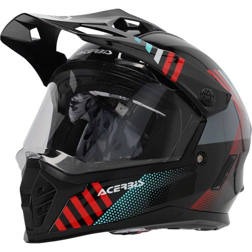 Motocross Kinderhelm ACERBIS Rider Junior Schwarz Rot Grün Glänzend größe JM