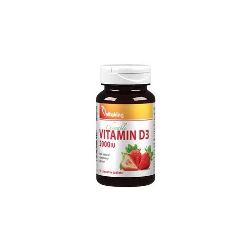 Vitaking Vitamin D3 2000 IU Chewable (90 Kautabletten, Erdbeere)