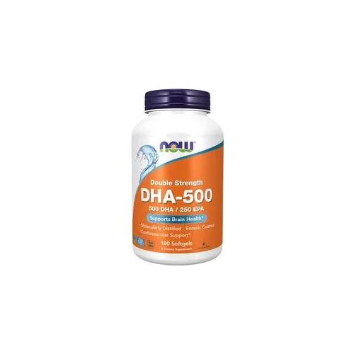 Now Foods DHA-500, Double Strength - Extra Potente Omega-3 Fettsäuren (180 Weichkapseln)