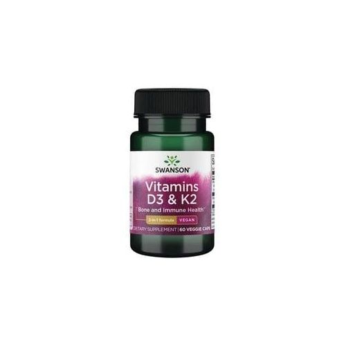 Swanson Vitamins D3 & K2 (60 Kapseln)