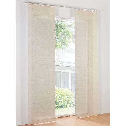 Schiebegardine HEINE HOME Gardinen Gr. 225cm, Klettschiene, Klettschiene, 60cm, beige (sand)