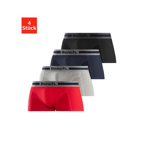 Hipster BENCH. Gr. L, bunt (rot, grau, meliert, navy, schwarz), Herren, Jersey, Obermaterial: 95% Baumwolle, 5% Elasthan, Unterhosen Hipster-Panty, knapp sitzende Boxershorts aus Baumwollmischung