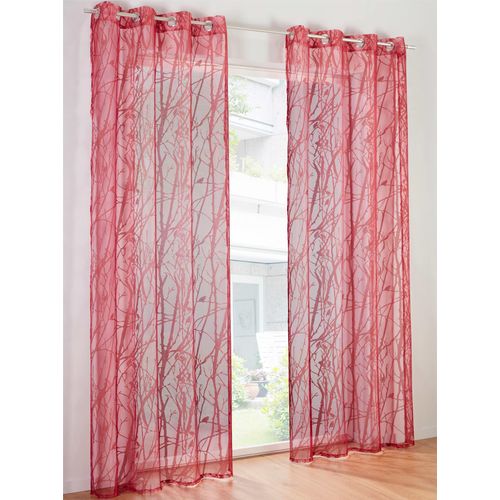 Gardine HEINE HOME Gr. 3, lila (beere), B:140cm H:225cm, Polyester, Viskose, Gardinen