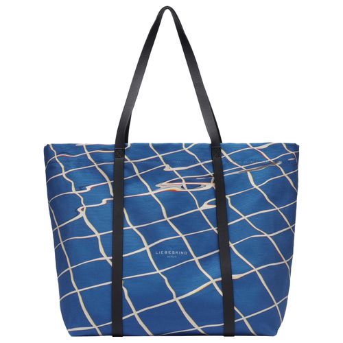 Shopper LIEBESKIND BERLIN "Aurora AURORA POOL PRINT" Gr. B/H/T: 39cm x 36cm x 18cm, blau (pool) Damen Taschen