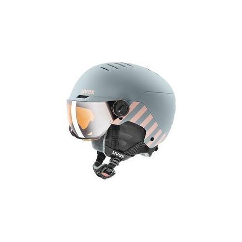 UVEX Ski-/Snowboardhelm ROCKET JR VISOR - Ki., rhino/blush matt (51-55 cm)