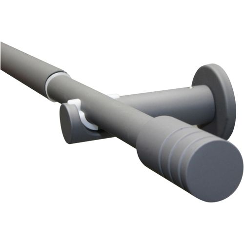 Gardinenstange GARDINIA "Set Ø 16/19 mm" Gr. 2, grau, L:340cm Ø:19mm, Gardinenstangen, 1-Lauf