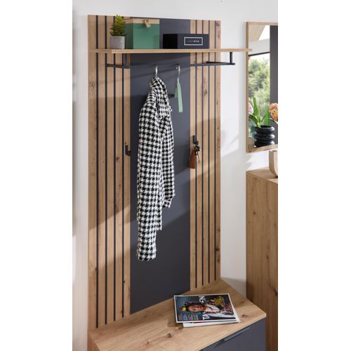 HBZ Garderobenpaneel »Lagos in Anthrazit, BxHxT 80x150x28 cm«, (1 St.), Paneel mit 1 Hutablage, 1 Kleiderstange, 2 Kleiderhaken