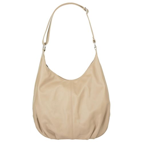 Shopper CLUTY, Damen, Gr. B/H/T: 31cm x 28cm x 7cm onesize, beige, Leder, unifarben, leicht glänzend, Taschen, echt Leder, Made in Italy