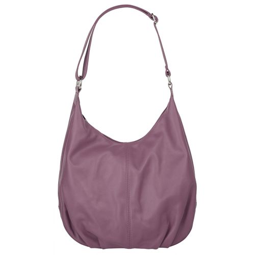 Shopper CLUTY, Damen, Gr. B/H/T: 31cm x 28cm x 7cm onesize, lila (violett), Leder, unifarben, leicht glänzend, Taschen, echt Leder, Made in Italy