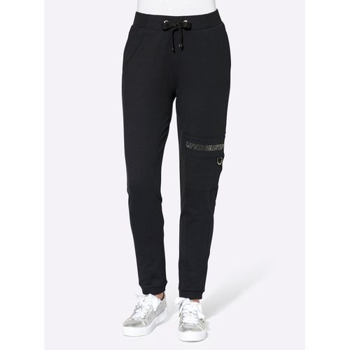 Jogger Pants INSPIRATIONEN, Damen, Gr. 54, Normalgrößen, schwarz, 47% Baumwolle, 47% Modal, 6% Elasthan, unifarben, lang, Hosen